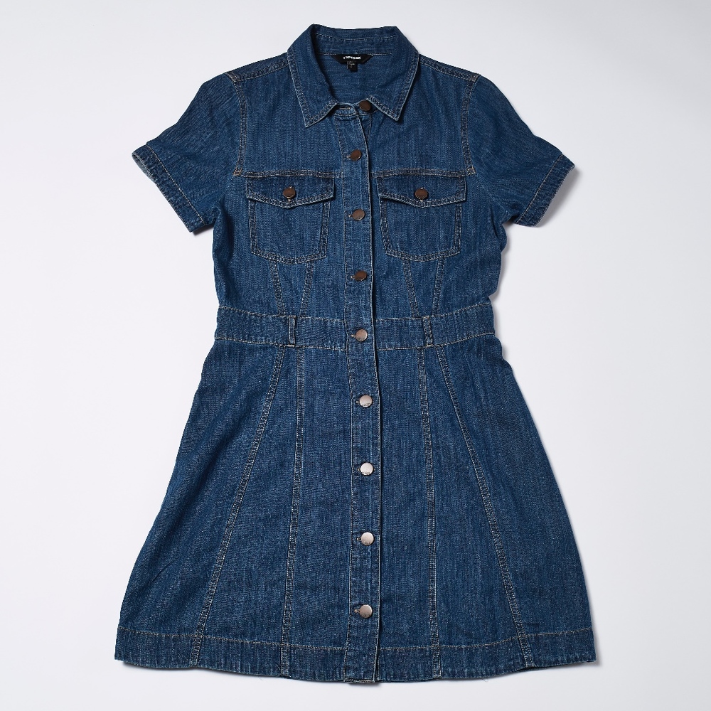 Express Denim Shirt Dress Small